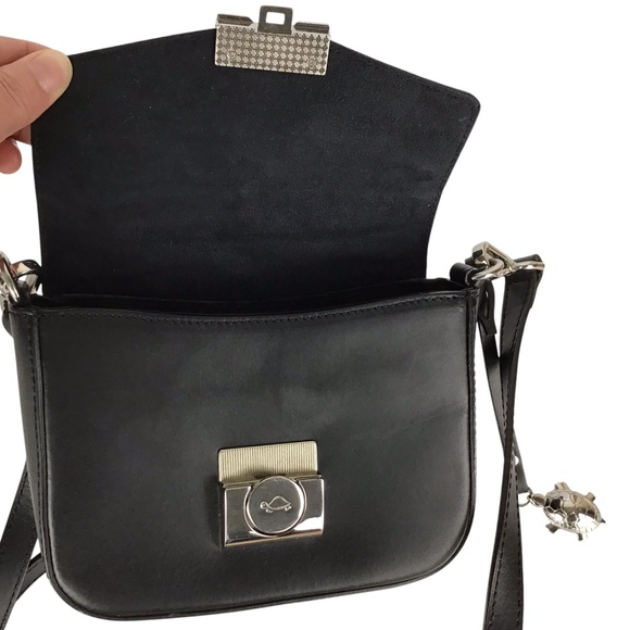 NWOT Italian Black Leather Bag - Picture 10 of 16